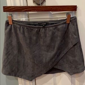 Olivaceous never worn faux suede envelope skirt